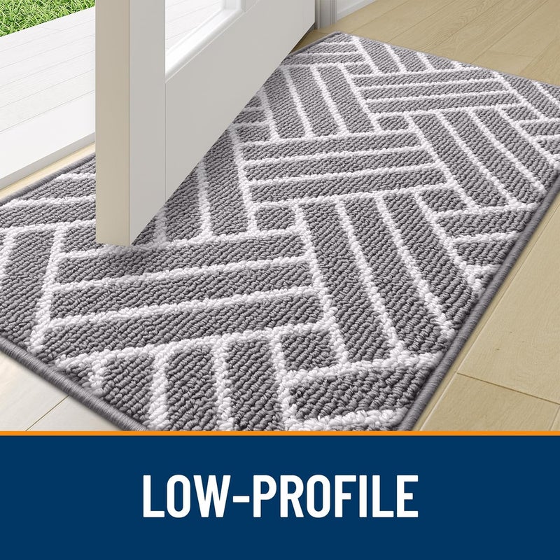 OLANLY Runner Indoor Door Mat, 47x20 Inch, Dirt Resistant and Absorbent, Non-Slip Rubber Backing Floor Mats, Easy Clean Low-Profile Doormat for Entryway, Front Door, and Inside Entrance, Grey - Image 4